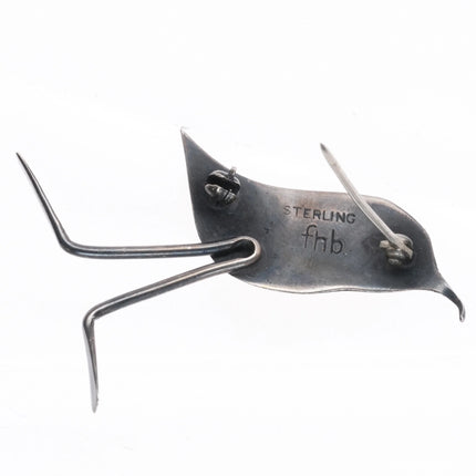 Frances Holmes Boothby modernist sterling silver - standing bird pin/brooch - Estate Fresh Austin