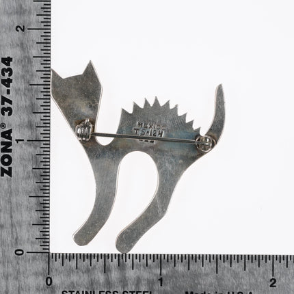Mexican modernist sterling silver cat pin/brooch - Estate Fresh Austin