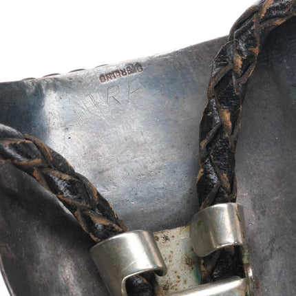 c1960 c-31 Vintage sterling silver thunderbird bolo tie with turquoise - Estate Fresh Austin