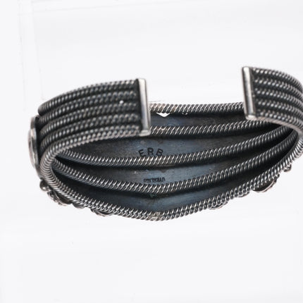 6.35" Ernest Begay Navajo Lone Mountain turquoise sterling silver cuff bracelet - Estate Fresh Austin