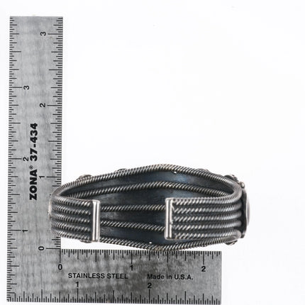 6.35" Ernest Begay Navajo Lone Mountain turquoise sterling silver cuff bracelet - Estate Fresh Austin