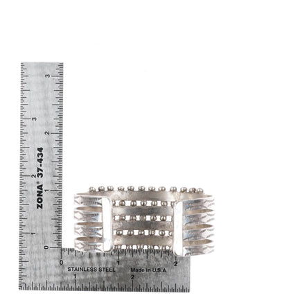 6.1" c1950's Zuni 4 Row Snake Eye Turquoise row cuff bracelet sterling silver - Estate Fresh Austin