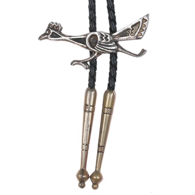 1970's Vintage Sterling silver Roadrunner bolo tie - Estate Fresh Austin