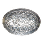 Clinton Finley Hand Engraved Big sterling silver belt buckle Wilford Chee Navajo - Estate Fresh Austin