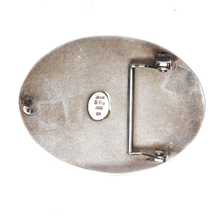 James Reid Santa Fe 18k gold Texas Lone Star on sterling belt buckle - Estate Fresh Austin