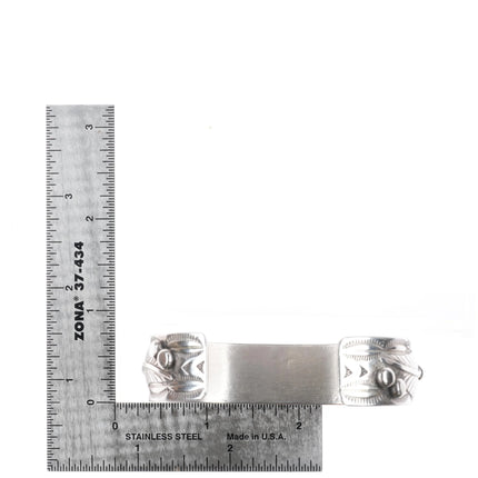 7" Wilbert Meyers Navajo Sterling silver turquoise row cuff bracelet feather - Estate Fresh Austin