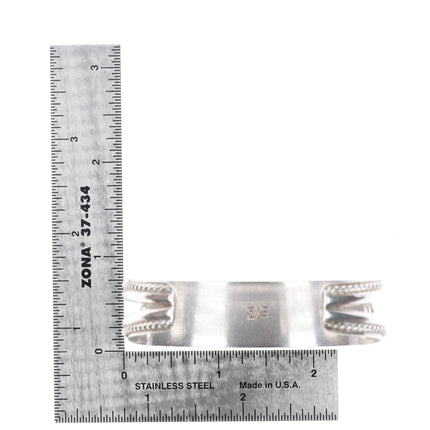 7" Ernest & Vivnita Bewanika Zuni Multi-stone row sterling silver cuff bracelet - Estate Fresh Austin