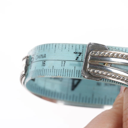 7" Ernest & Vivnita Bewanika Zuni Multi-stone row sterling silver cuff bracelet - Estate Fresh Austin