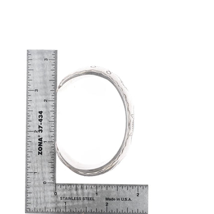 6.1" 1970's Navajo sterling silver turquoise shadowbox 3 stone cuff bracelet - Estate Fresh Austin