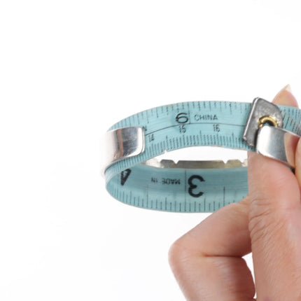 6.6" Steve Yellowhorse Navajo Sterling silver single turquoise cuff bracelet - Estate Fresh Austin