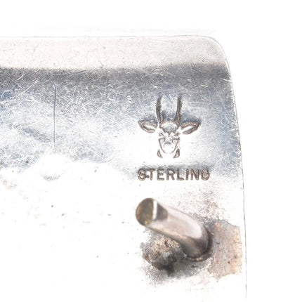 Benjamin Mansfield Hopi Overlay belt buckle Bear paw design sterling silver - Estate Fresh Austin