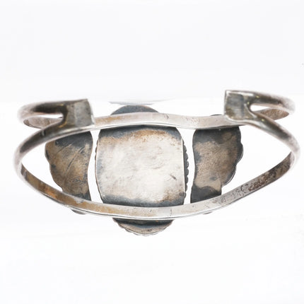 6" 1960's Navajo Blue gem turquoise sterling silver cuff bracelet - Estate Fresh Austin