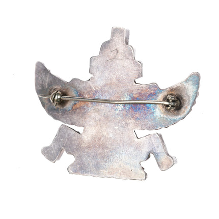 1940's Zuni multi-stone inlay knifewing pin sterling silver turquoise - Estate Fresh Austin