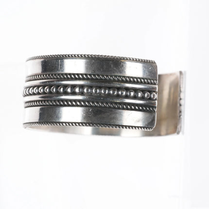 6.5" Ron Yazzie Navajo Sterling silver twisted wire cuff bracelet wide band - Estate Fresh Austin