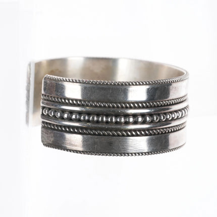 6.5" Ron Yazzie Navajo Sterling silver twisted wire cuff bracelet wide band - Estate Fresh Austin
