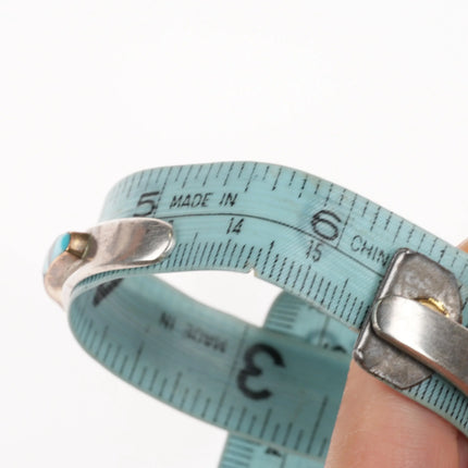 6.25" Retro K Navajo sterling silver Kokopelli intarsia inlay cuff bracelet - Estate Fresh Austin