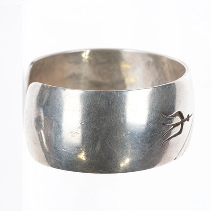 Murray 6.6" 1970's Navajo sterling silver Peyote Bird Shadowbox cuff bracelet - Estate Fresh Austin