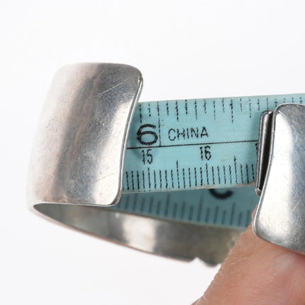 Murray 6.6" 1970's Navajo sterling silver Peyote Bird Shadowbox cuff bracelet - Estate Fresh Austin