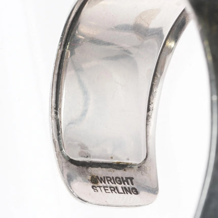 6.1" Wrist Southwestern modernist sterling silver watch cuff bracelet turquoise - Estate Fresh Austin