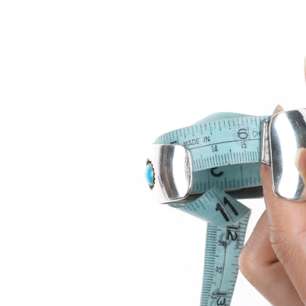 6.1" Wrist Southwestern modernist sterling silver watch cuff bracelet turquoise - Estate Fresh Austin