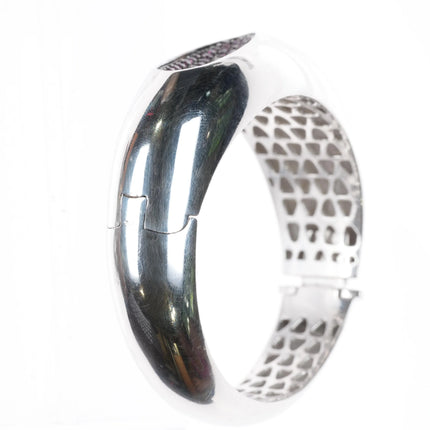 6.5" Roberto Coin Capri Plus Bangle bracelet 2.55cttw Rhodolite sterling silver - Estate Fresh Austin