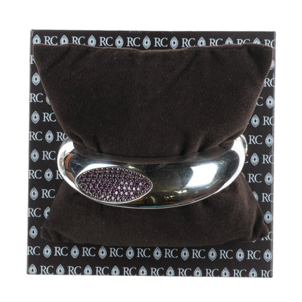 6.5" Roberto Coin Capri Plus Bangle bracelet 2.55cttw Rhodolite sterling silver - Estate Fresh Austin