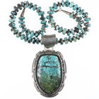 Huge Robert & Noreen Kelly Navajo sterling silver Turquoise Pendant/Necklace - Estate Fresh Austin