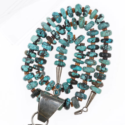 Huge Robert & Noreen Kelly Navajo sterling silver Turquoise Pendant/Necklace - Estate Fresh Austin
