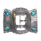 40's-50's Navajo sterling silver butterfly style concho belt buckle - Estate Fresh Austin