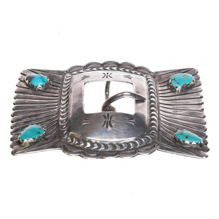 40's-50's Navajo sterling silver butterfly style concho belt buckle - Estate Fresh Austin