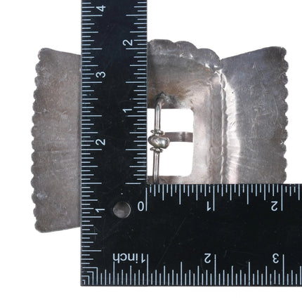 40's-50's Navajo sterling silver butterfly style concho belt buckle - Estate Fresh Austin