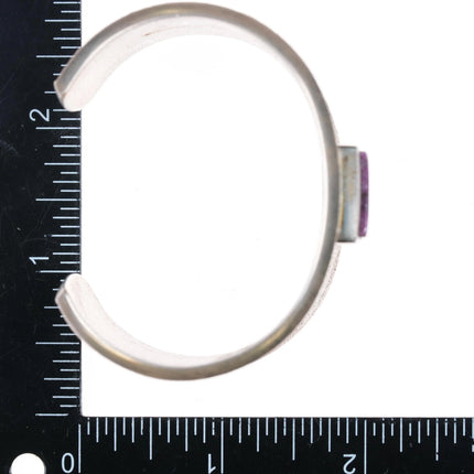 6.35" Darryl Dean Begay Navajo Tufa Cast sterling silver Sugilite cuff bracelet - Estate Fresh Austin