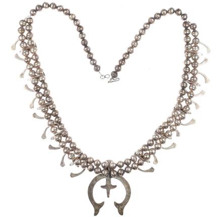 Vintage Navajo sterling silver squash blossom necklace w/cast naja's - Estate Fresh Austin