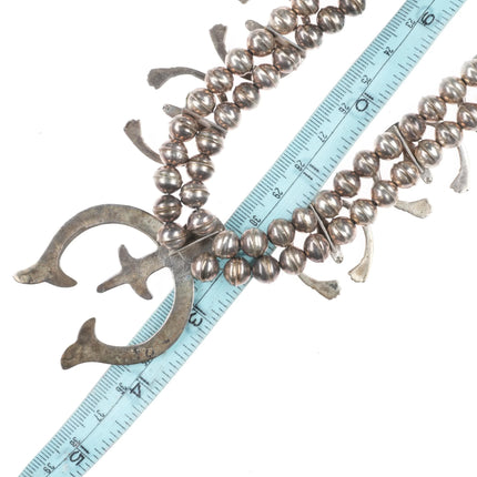 Vintage Navajo sterling silver squash blossom necklace w/cast naja's - Estate Fresh Austin