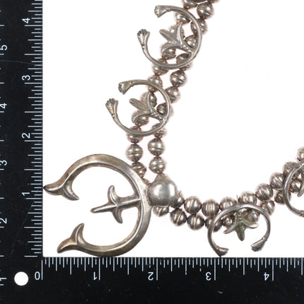 Vintage Navajo sterling silver squash blossom necklace w/cast naja's - Estate Fresh Austin