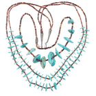 2 Vintage Santo Domingo sterling silver mounted shell/turquoise heishi necklaces - Estate Fresh Austin