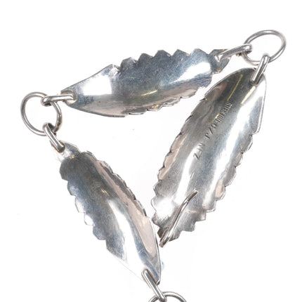 42"Chester Nez Navajo feather sterling silver link concho belt turquoise hatband - Estate Fresh Austin