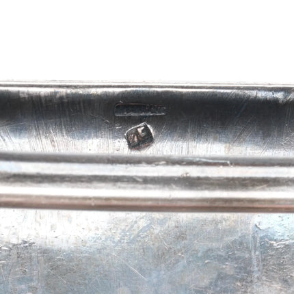 Vintage Southwestern hand stamped sterling silver belt buckle w/ nice turquoise - Estate Fresh Austin