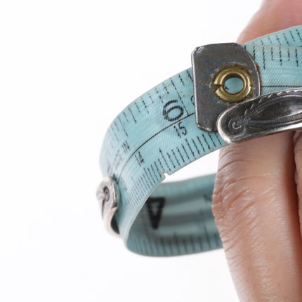 6" 30's-40's Navajo sterling silver hand stamped cuff bracelet center turquoise - Estate Fresh Austin