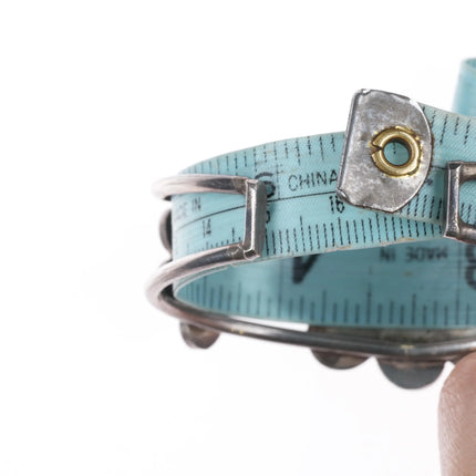 50's-60's Zuni sterling silver sunface cuff bracelet mother of pearl/coral - Estate Fresh Austin