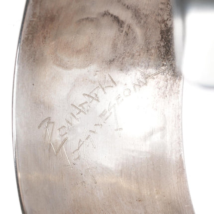 6.25" Robert Lomadapki Hopi overlay wave/water cuff bracelet sterling silver - Estate Fresh Austin