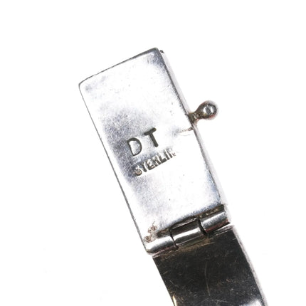 6.75" DT Southwestern sterling silver multi-stone inlay link bracelet - Estate Fresh Austin