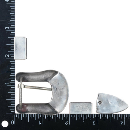 Vintage Ricardo 10k/Sterling silver 3/4" Bucking bronco ranger belt buckle set - Estate Fresh Austin