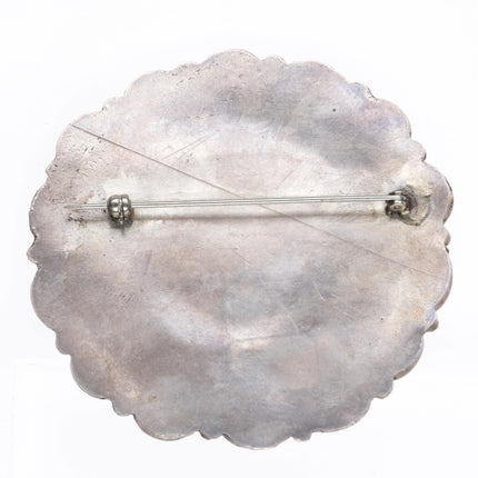 Large c1960 Zuni Sterling silver high grade turquoise cluster pin brooch - Estate Fresh Austin