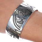 Victor Coochwytewa Hopi Overlay Kopavi- Ram/Corn cuff bracelet sterling silver - Estate Fresh Austin