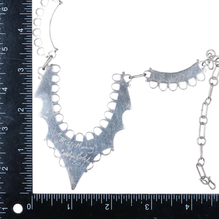 Carolyn Bobelu Zuni Sterling silver coral turquoise cobblestone inlay necklace - Estate Fresh Austin