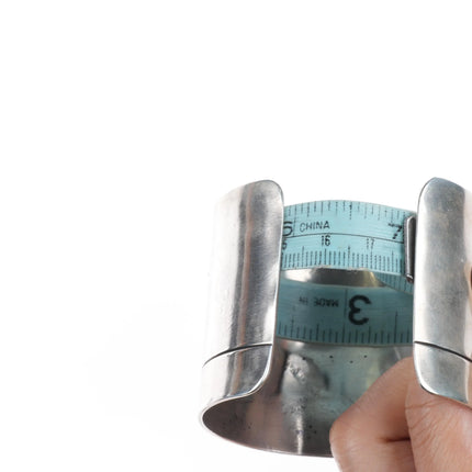 7" Vintage Navajo Overlay wide band sterling silver cuff bracelet - Estate Fresh Austin