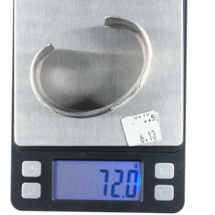 7.1" Tommy Singer Navajo sterling silver Chip inlay Kachina/Corn cuff bracelet - Estate Fresh Austin