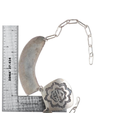 Vintage Navajo Overlay sterling silver overlay bib necklace sunface - Estate Fresh Austin