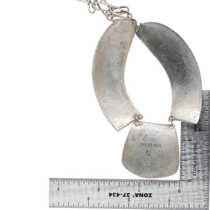 Vintage Navajo Overlay sterling silver overlay bib necklace sunface - Estate Fresh Austin